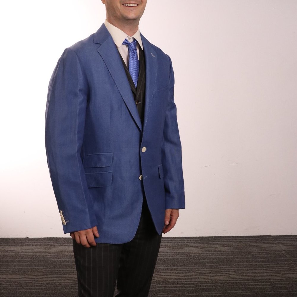 Solid Light Blue Sport Coat with white buttons